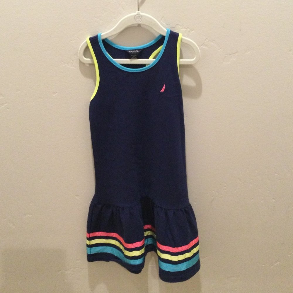 Nautica Girls' Printed Sleeveless Dress / Size Small (7)